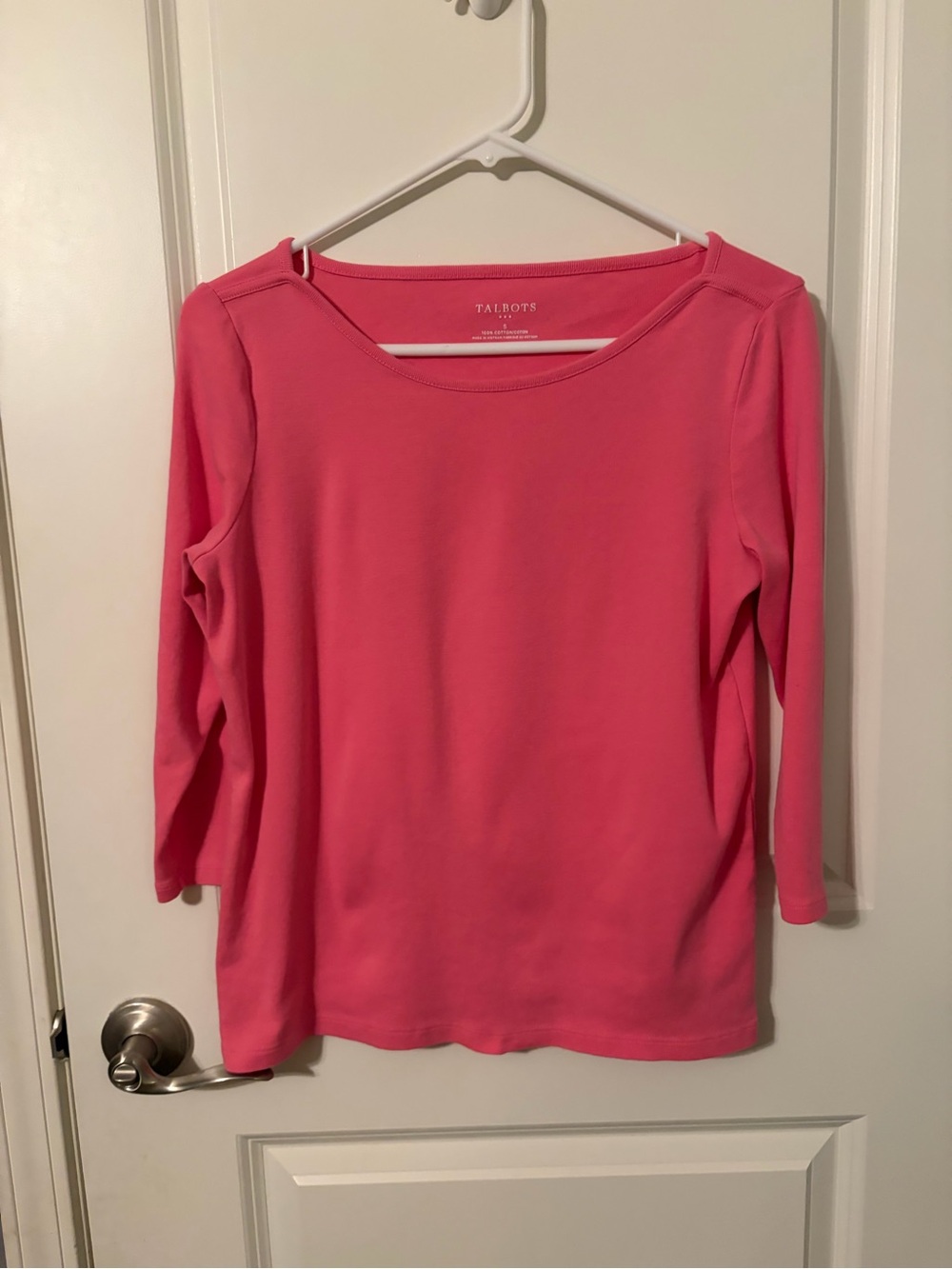 Talbots Pink Scoop Neck Long-Sleeve Tee